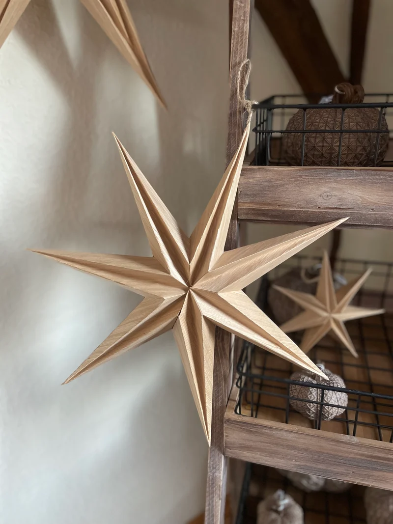 Balsaholz Papierstern nach innen