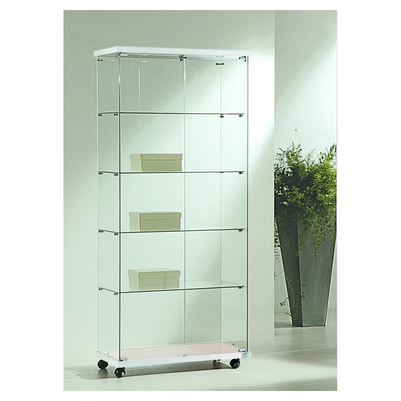 Casa Padrino Luxus Ladenvitrine 80 x 40 cm H. 181 cm mit 2 LED-Spots - Ladeneinrichtung - Boutique Möbel - Made in Italy