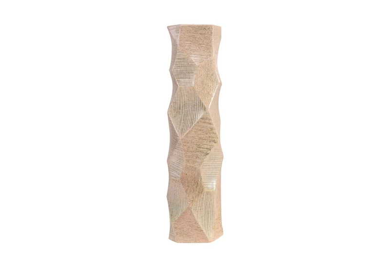 Casa Padrino Luxus Vase Ø 14 x H. 55 cm - Hohe schlanke Vase Abstract aus Steingut mit Dekor in Pastelltönen - Luxus Deko Accessoires