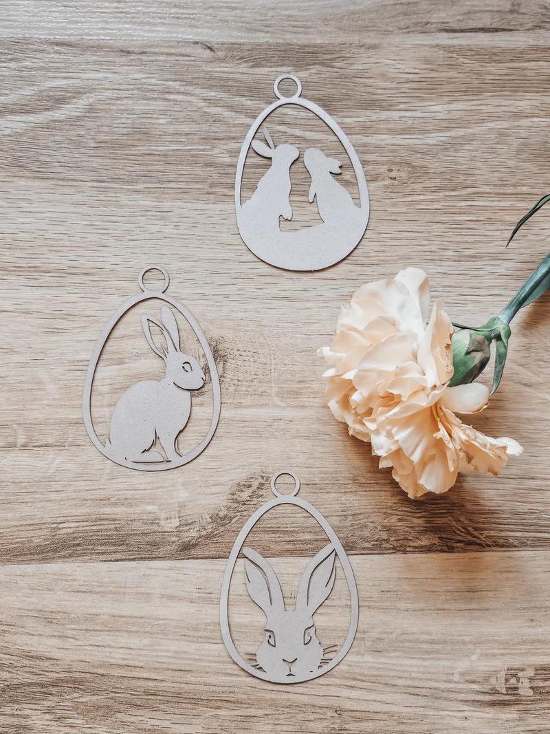 Papierschnitt Ostern natürlich braun