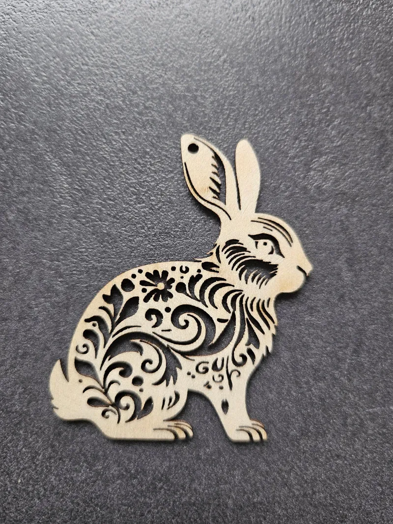 Holzanhänger Hase