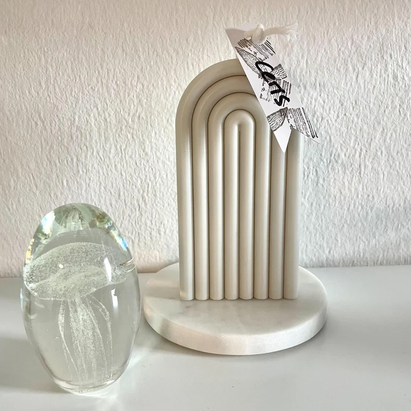 B-Ware: Handgemachte Bogenkerze aus Rapswachs