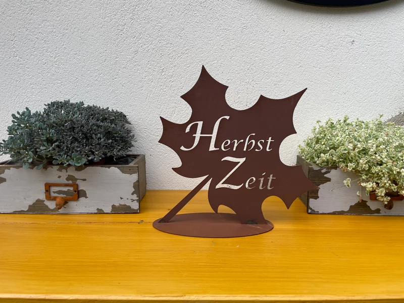 Edelrost-Deko, Blatt Herbstzeit