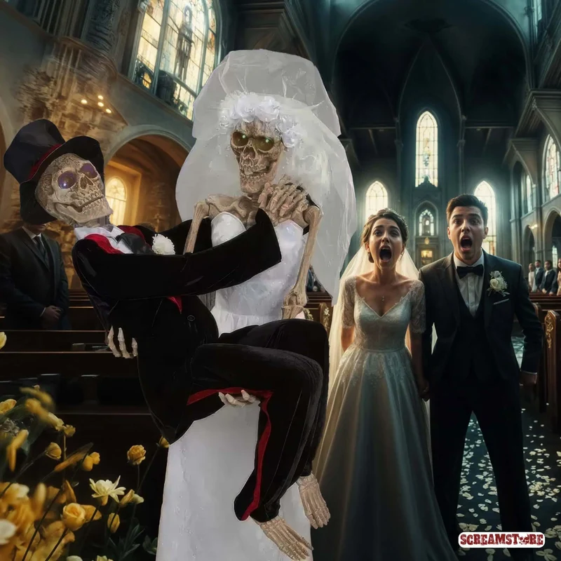 Skelett Hochzeit Brautpaar Doppel Animatronic