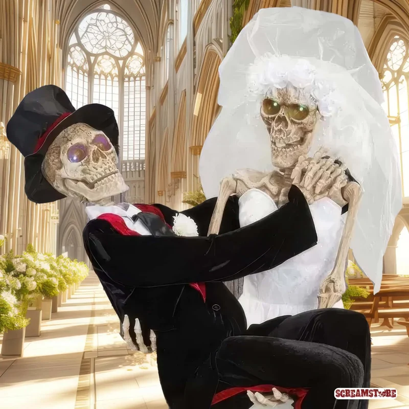 Skelett Hochzeit Brautpaar Doppel Animatronic
