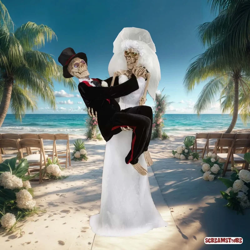 Skelett Hochzeit Brautpaar Doppel Animatronic
