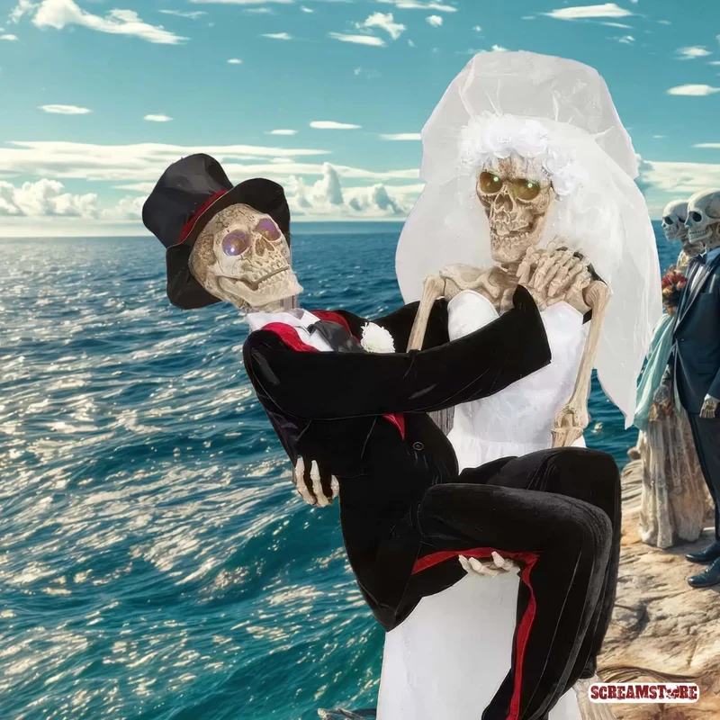 Skelett Hochzeit Brautpaar Doppel Animatronic