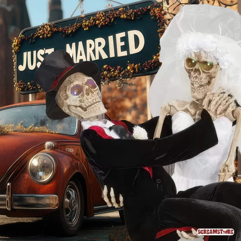 Skelett Hochzeit Brautpaar Doppel Animatronic