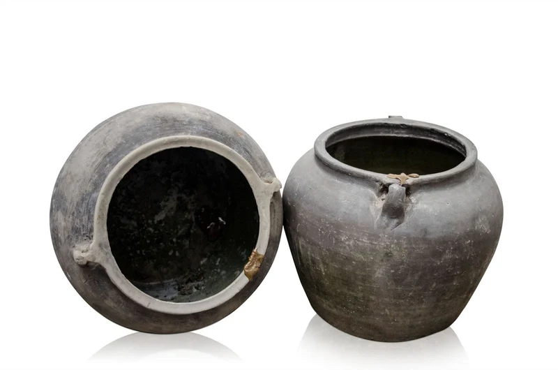 Casa Padrino Luxus Vase Terrakottafarben Ø 25 x H. 23 cm - Kleine Terrakotta Vase im Antik Look - Luxus Deko Accessoires