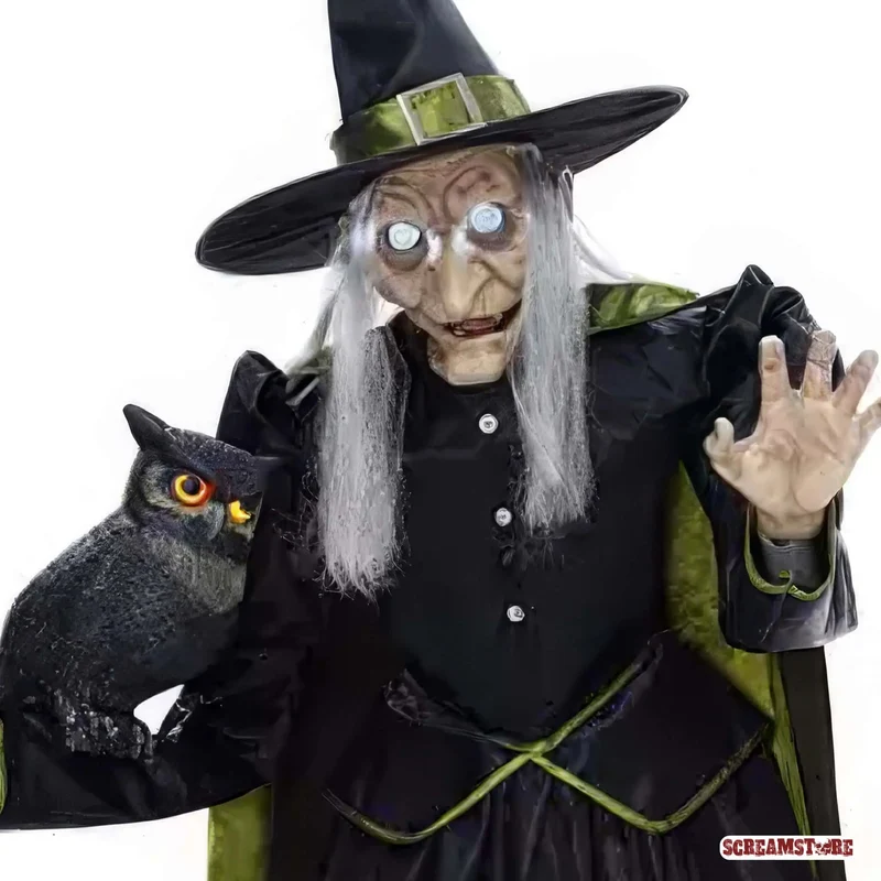 Evil Witch Horror Hexe mit Nachteule