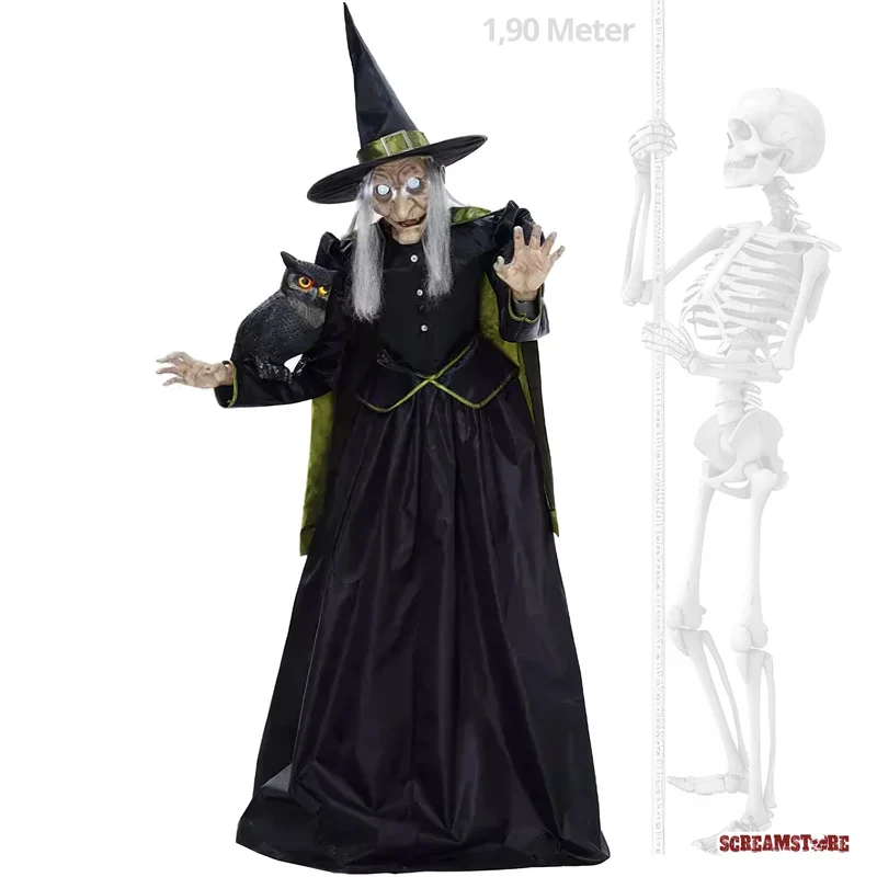 Evil Witch Horror Hexe mit Nachteule