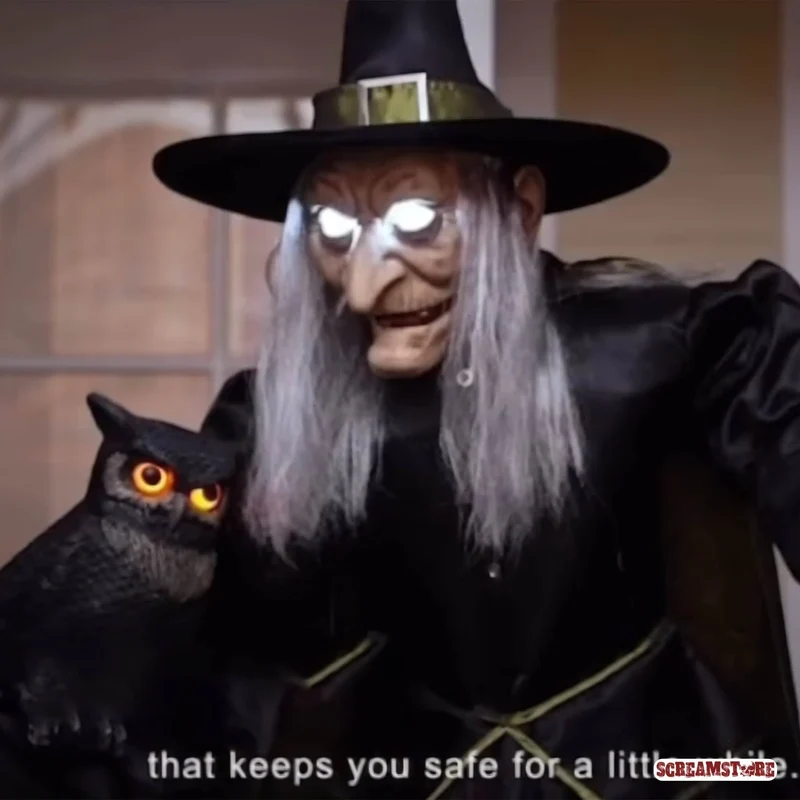Evil Witch Horror Hexe mit Nachteule