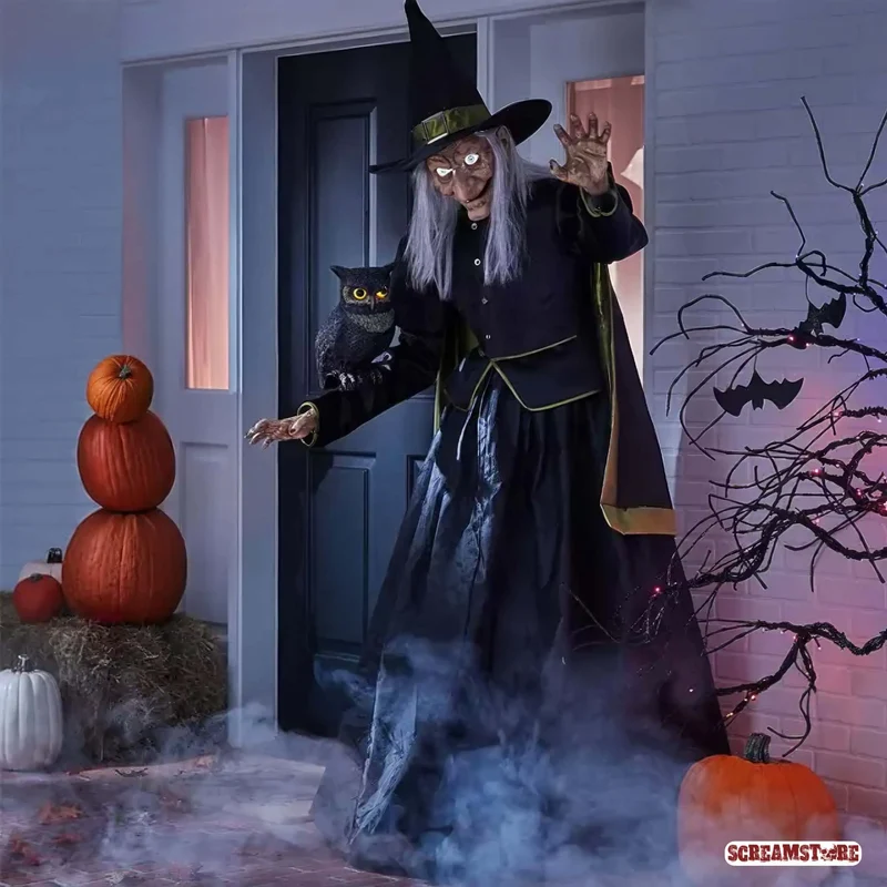 Evil Witch Horror Hexe mit Nachteule