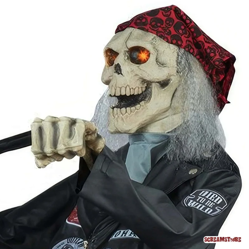 Sensenmann Skelett Rocker auf Motorrad