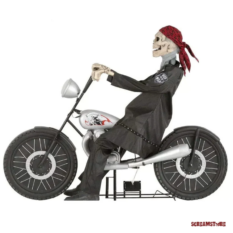 Sensenmann Skelett Rocker auf Motorrad