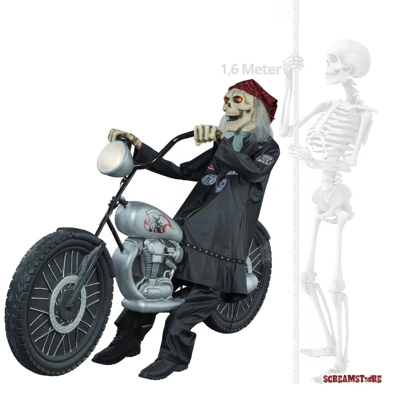 Sensenmann Skelett Rocker auf Motorrad