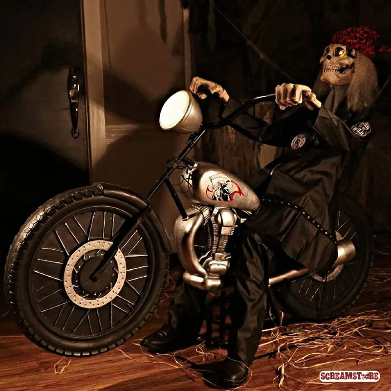 Sensenmann Skelett Rocker auf Motorrad
