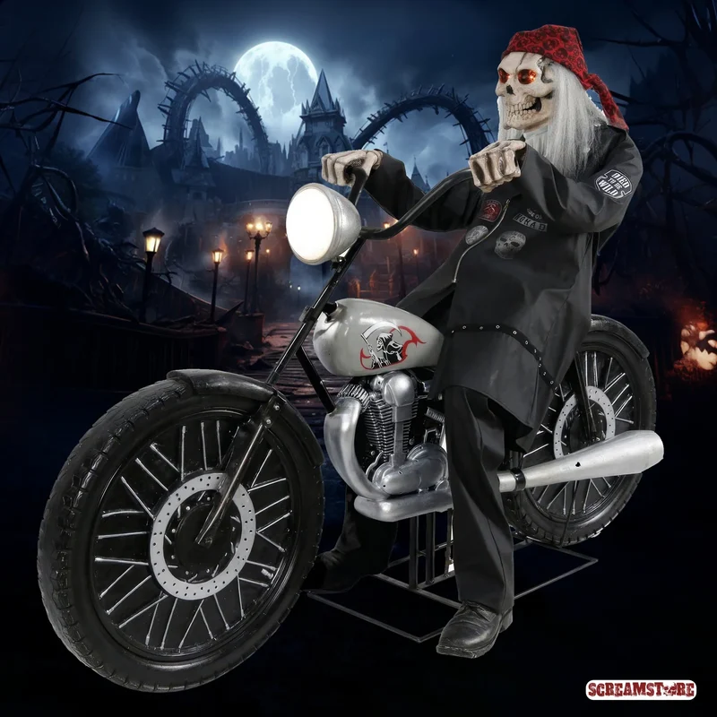 Sensenmann Skelett Rocker auf Motorrad