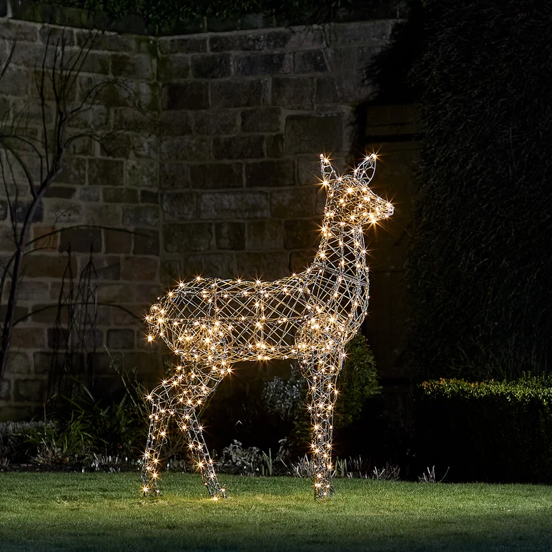 Bicolor Solar-LED-Rentier Hirschkuh XL Harlow