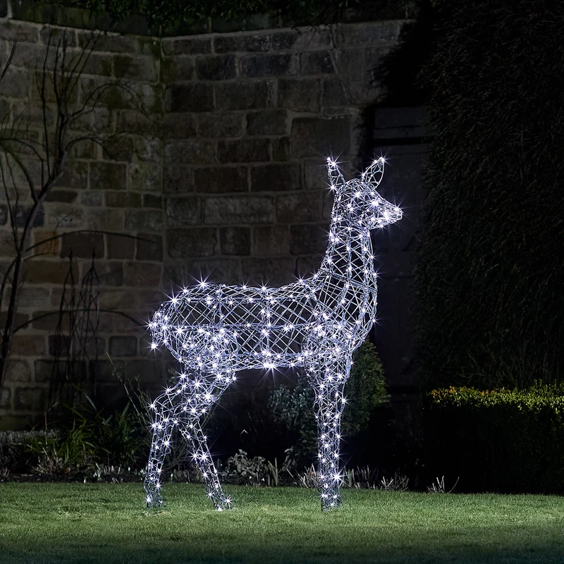 Bicolor Solar-LED-Rentier Hirschkuh XL Harlow