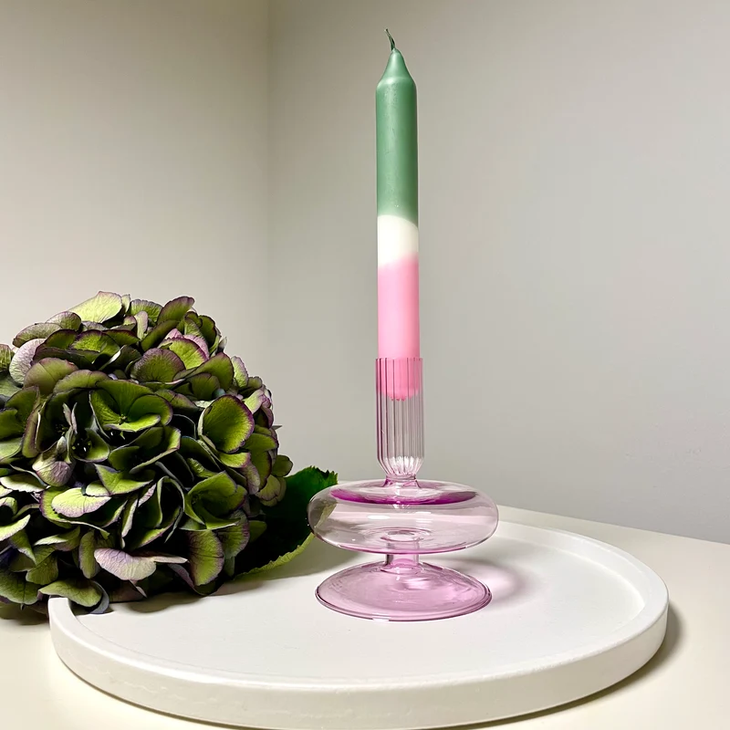 Kerzenständer "Purple" aus Glas
