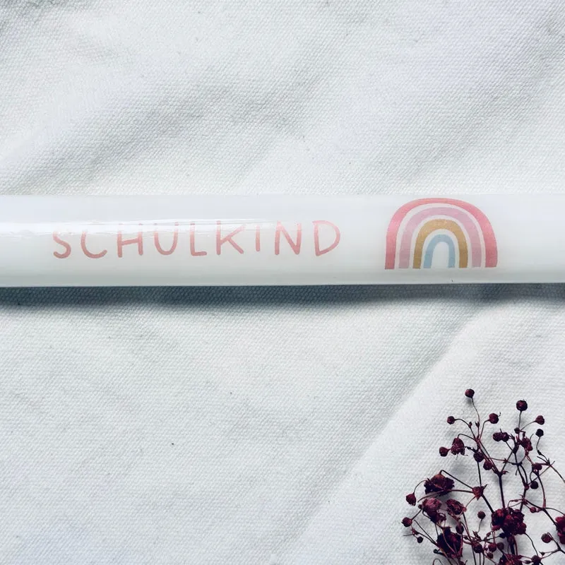 Weiße Spruchkerze "Schulkind"