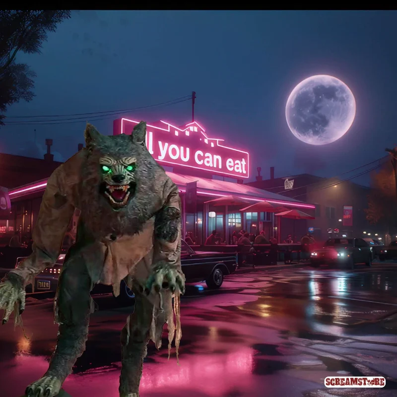 Lungernder Werwolf Vollmond Kino Monster
