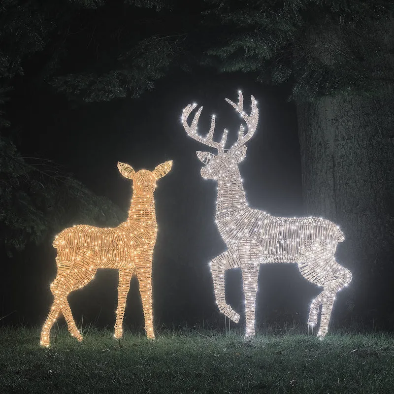 2er Set Bicolor LED-Rentiere Hirsch & Hirschkuh XL Leyburn