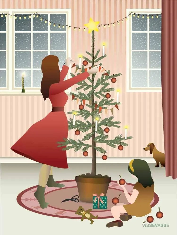 Karte Decorating the tree