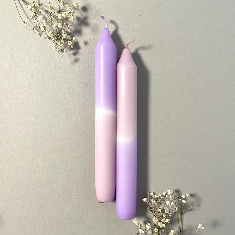 Handgefärbte Dip Dye Stabkerze | flieder & wild flower