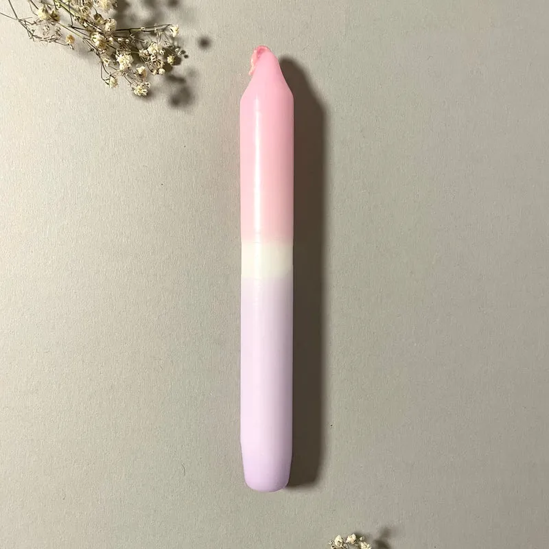 Handgefärbte Dip Dye Stabkerze | rosa & flieder