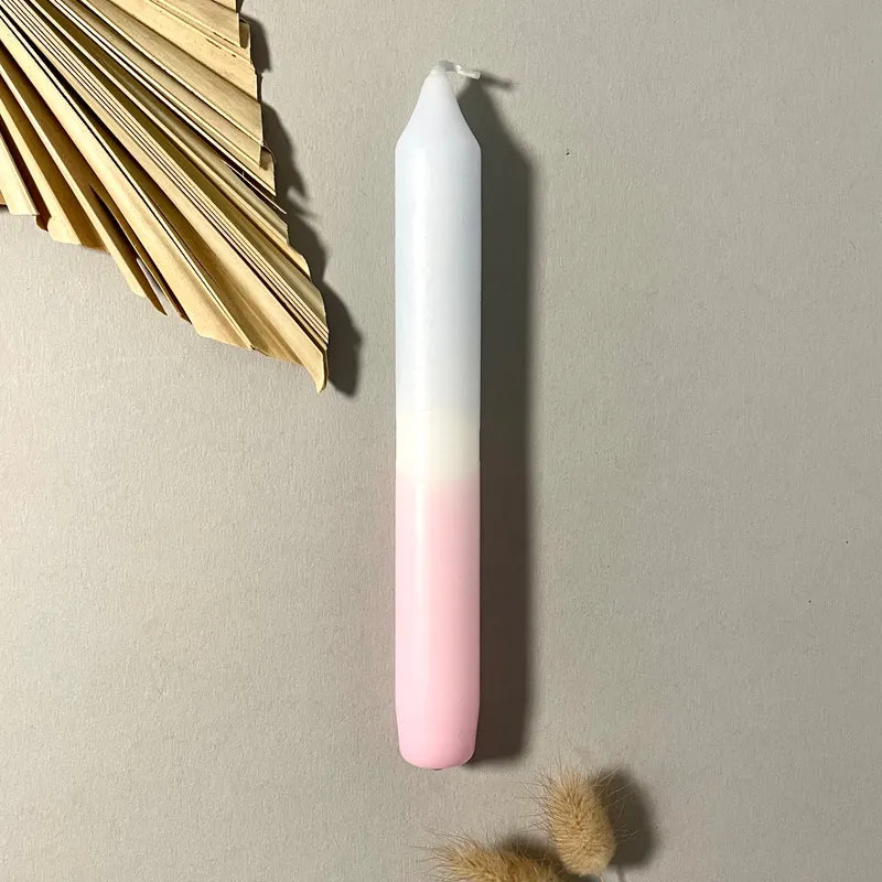 Handgefärbte Dip Dye Stabkerze | rosa & hellblau