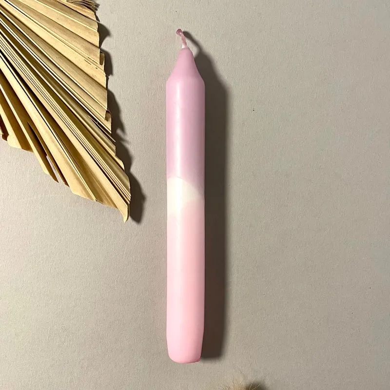 Handgefärbte Dip Dye Stabkerze | rosa & wild flower