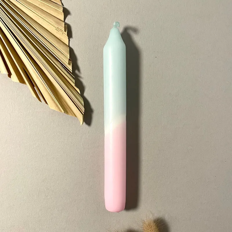 Handgefärbte Dip Dye Stabkerze | rosa & mint