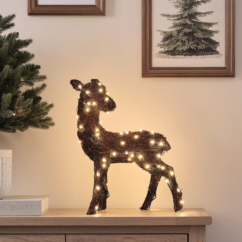 2er Set Bicolor LED-Rentiere Hirsch und Hirschkuh Helmsley