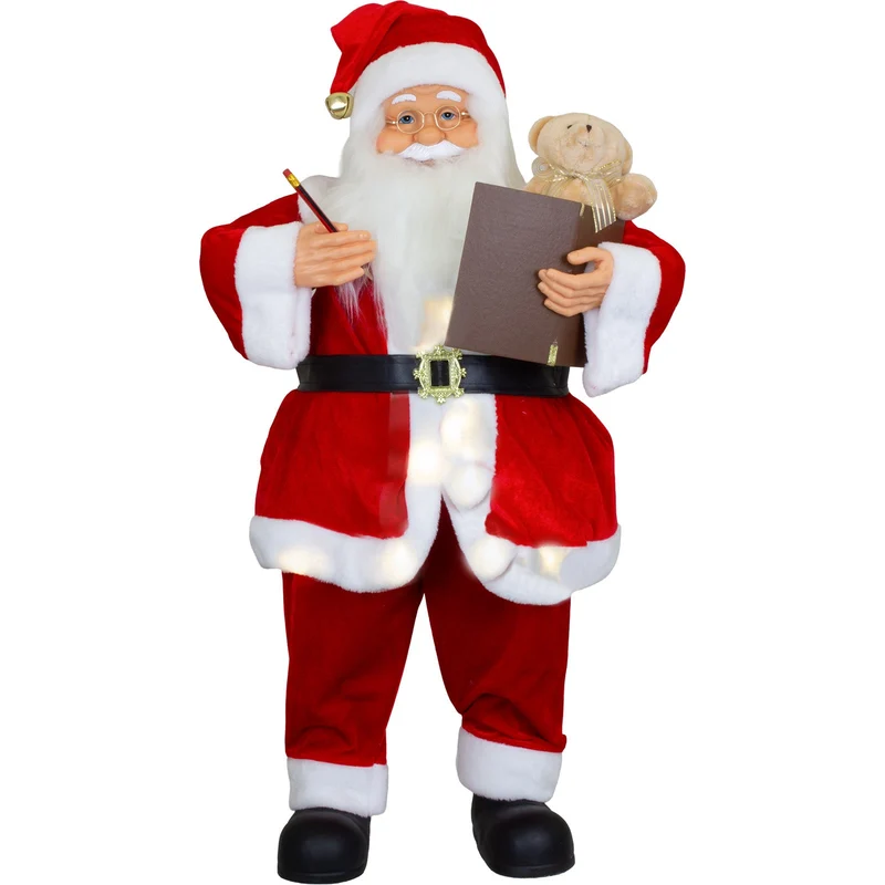 Animierter Weihnachtsmann 80cm - Santa mit Animation, Weihnachtsmusik & LED
