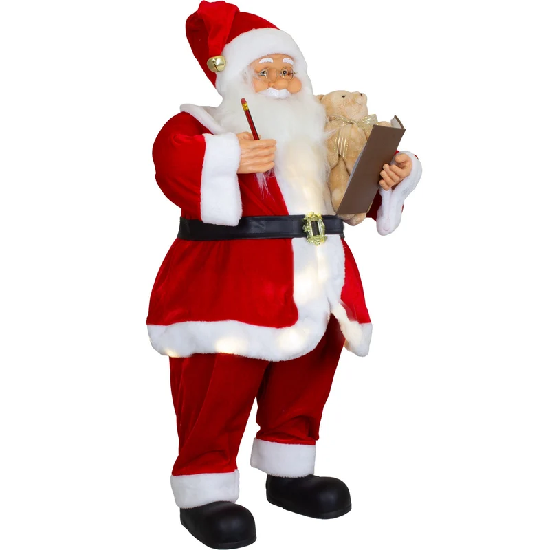 Animierter Weihnachtsmann 80cm - Santa mit Animation, Weihnachtsmusik & LED