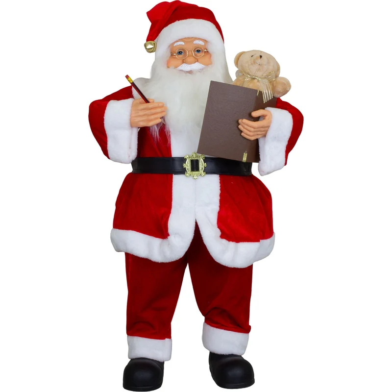 Animierter Weihnachtsmann 80cm - Santa mit Animation, Weihnachtsmusik & LED
