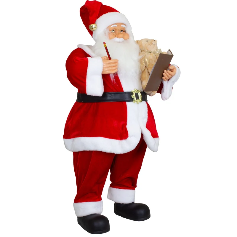 Animierter Weihnachtsmann 80cm - Santa mit Animation, Weihnachtsmusik & LED