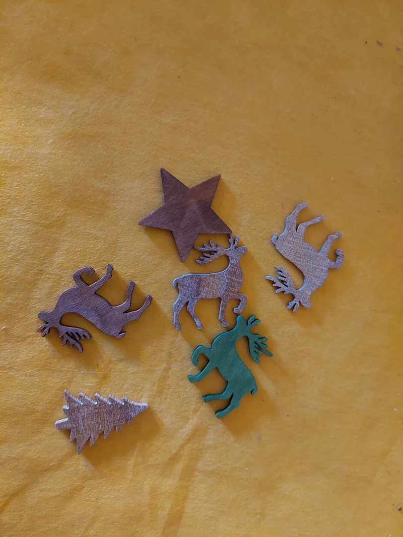 Streudeko grün-braun Weihnachten 5er Pack