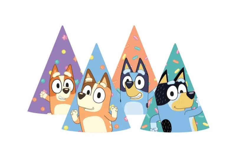 8 BLUEY-PARTYHÜTE