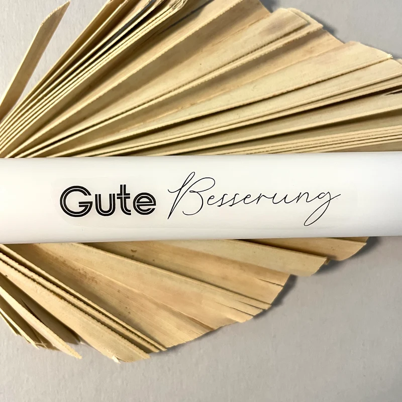 Weiße Spruchkerze "Gute Besserung"