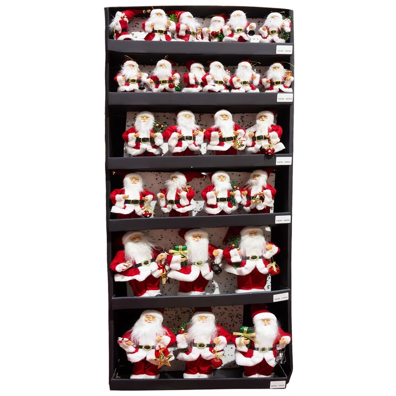 Weihnachtsmann Figuren 18cm / 23cm / 30 cm – 160-teiliges Display | Weihnachtsdekoration