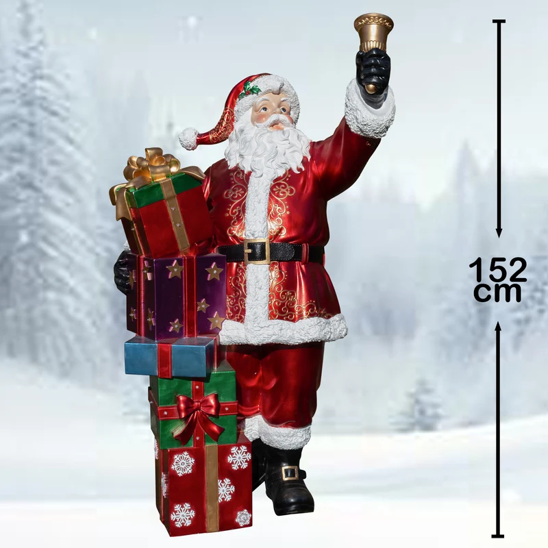 XXL Outdoor Santa mit LED-Licht Weihnachtsmann ca.150cm Polyresin