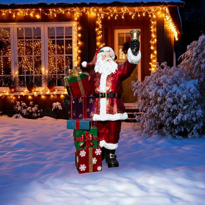 XXL Outdoor Santa mit LED-Licht Weihnachtsmann ca.150cm Polyresin