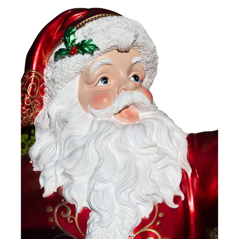 XXL Outdoor Santa mit LED-Licht Weihnachtsmann ca.150cm Polyresin