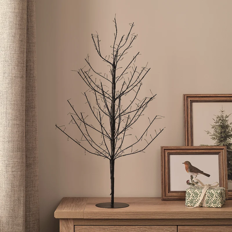 70 cm LED-Lichterbaum in Schwarz mit 300 Mikro-LEDs für den Innenbereich