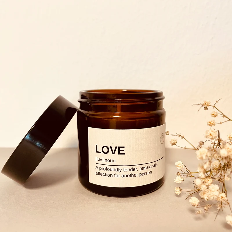 Handgemachte Mini Duftkerze "LOVE" in Apothekerglas