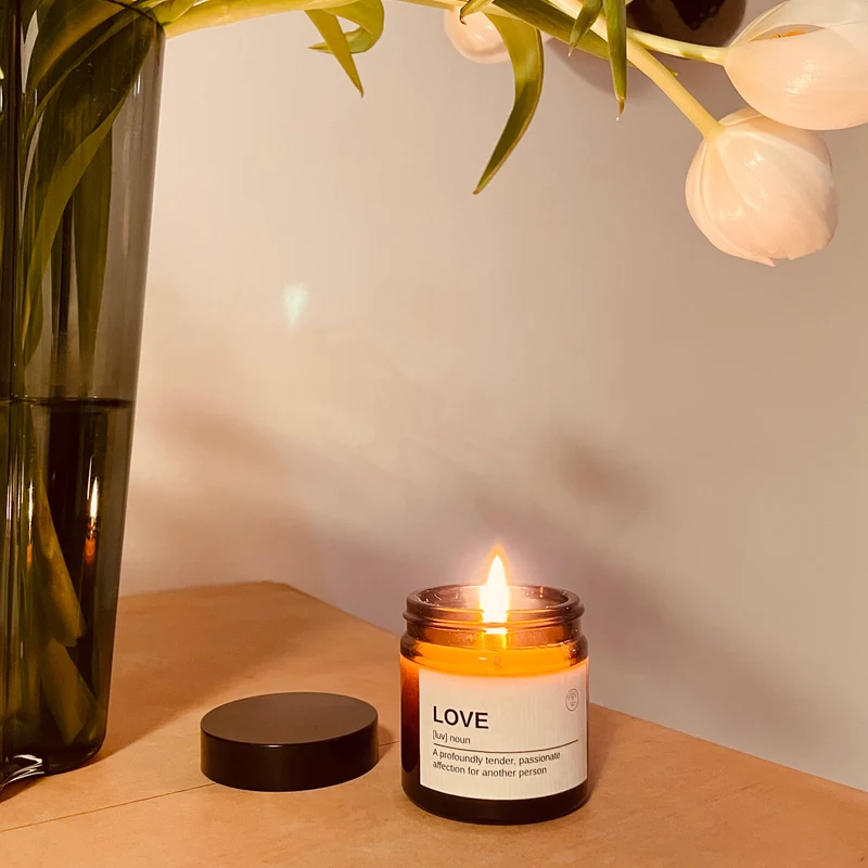 Handgemachte Mini Duftkerze "LOVE" in Apothekerglas