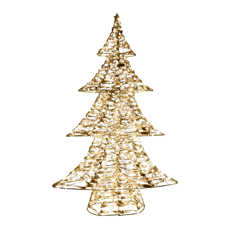 LED Lichterbaum warmweiß - Farbe gold - Höhe 80cm – mit Timer